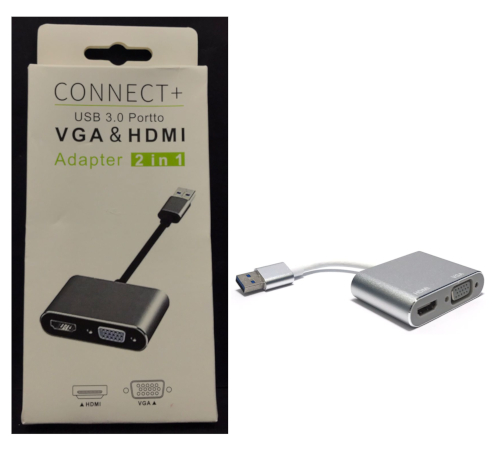 USB3.0 M 2-in-1 Adapter (HDMI + VGA)